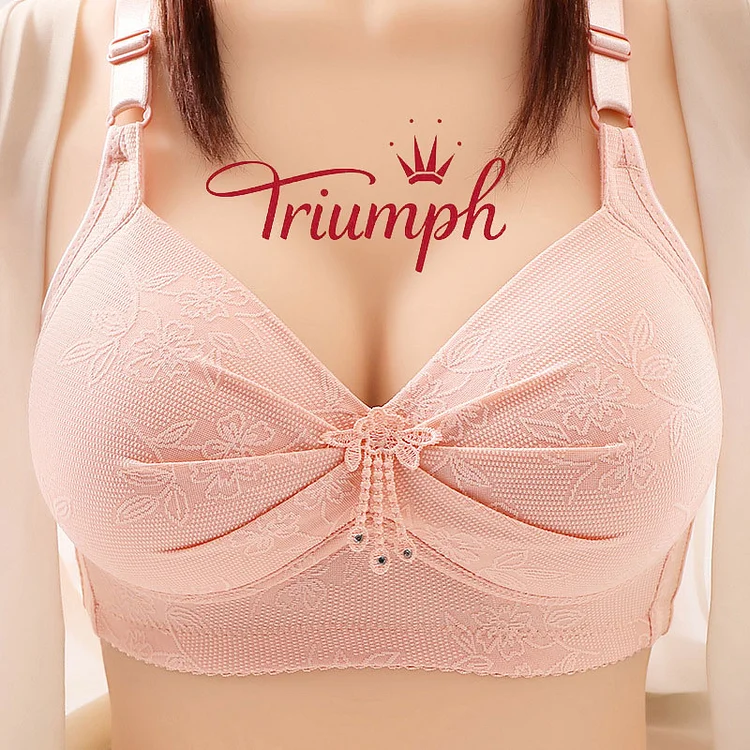 Triumph - Biustonosz plus size damski seksowny biustonosz push up stalowy biustonosz z pierścieniami bezszwowa bielizn[M-6XL]