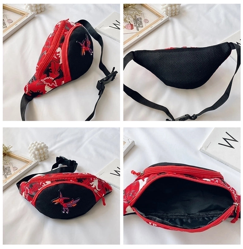 Kid’S Small Nylon Dinosaur Cute Zipper Fanny Pack