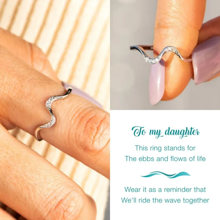 To My Daughter-S925 Highs and Lows Minimalist Wave Ring