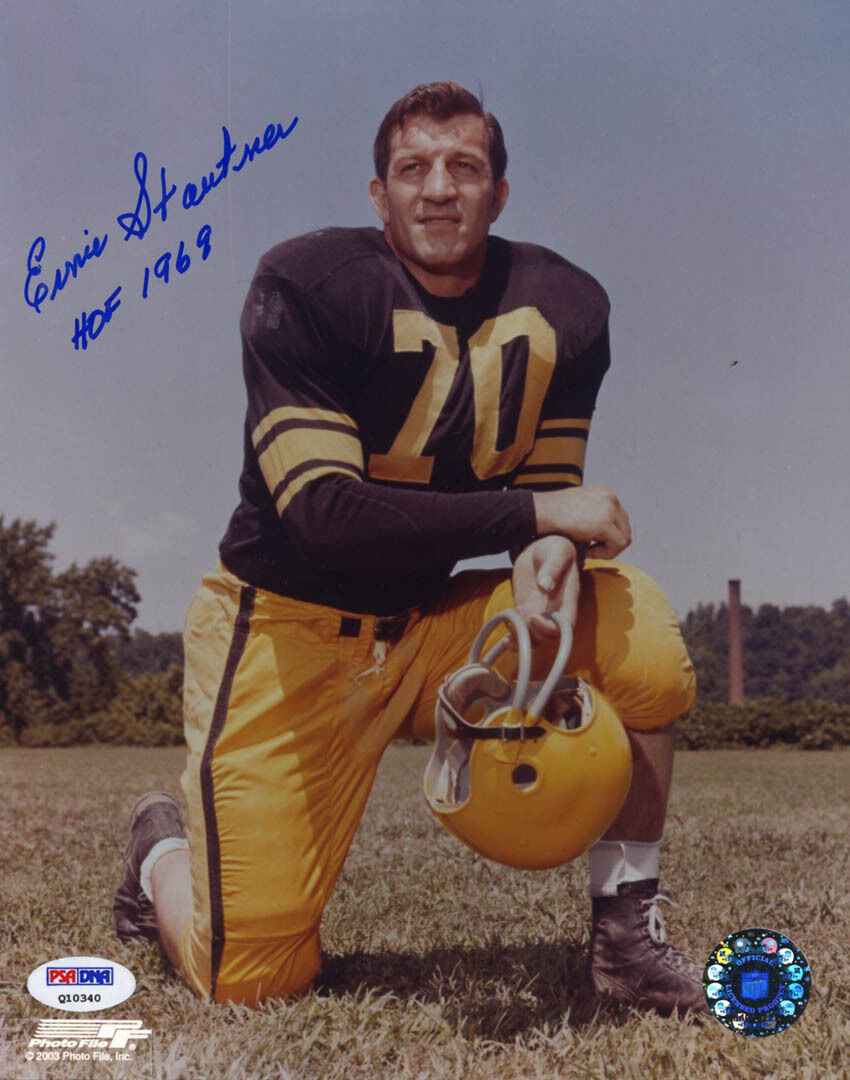 Ernie Stautner SIGNED 8x10 Photo Poster painting + HOF 1969 Steelers PSA/DNA AUTOGRAPHED