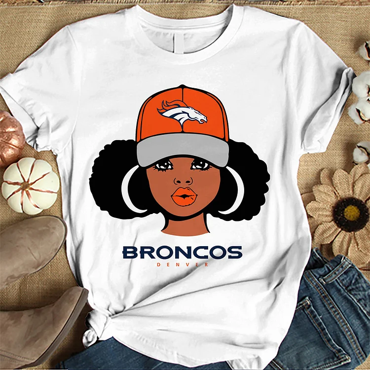 Denver Broncos  Women's White Relaxed T-Shirt