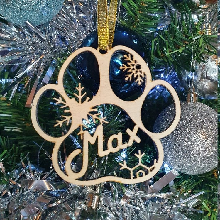 Adornos de pata de perro con 1 nombre personalizado