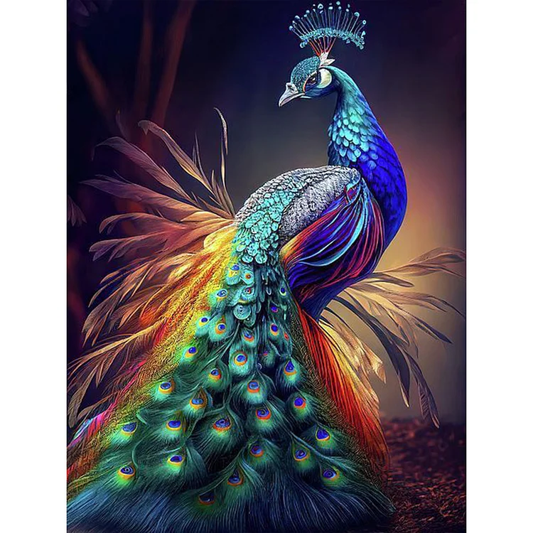 Full Round Diamond Painting - Brilliant Peacock 30*40CM