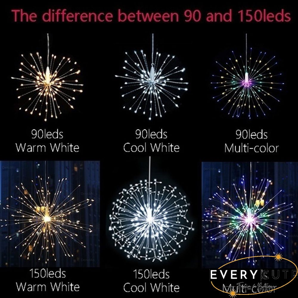 Newest Upgrade Solar Garden Decorative Lights Outdoor Solar Powered 40Copper Wires String Landscape Light Diy Flowers Fireworks Trees for Walkway Patio Lawn Backyard,christmas Party Decor