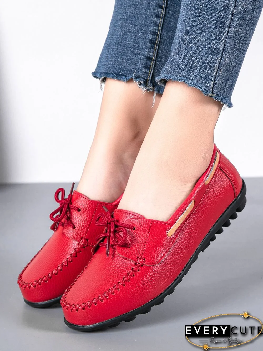 Retro Casual Simple Lace-up Flat Shoes