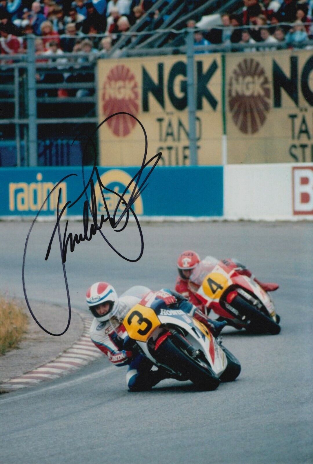 Freddie Spencer Hand Signed 12x8 Photo Poster painting - Honda MotoGP Autograph.