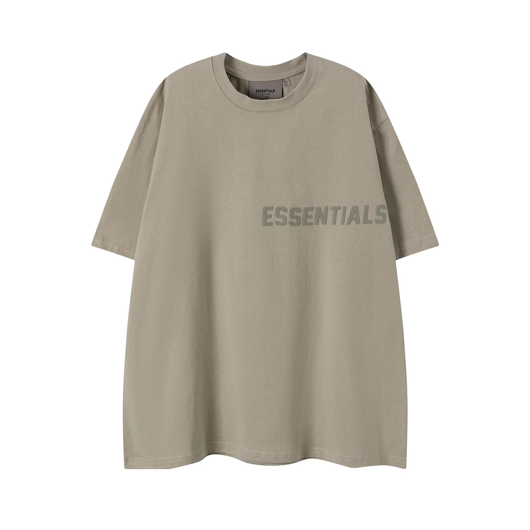 Fear of God Essentials Flocked Lettering Print Crew Neck Short-sleeved T-shirt