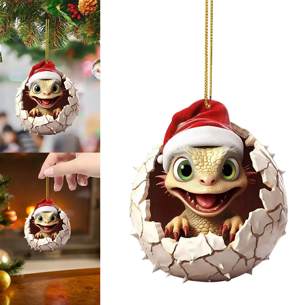 Christmas Dragon Egg Pendants Acrylic Cute Dragon Baby Decor Home Party Supplies
