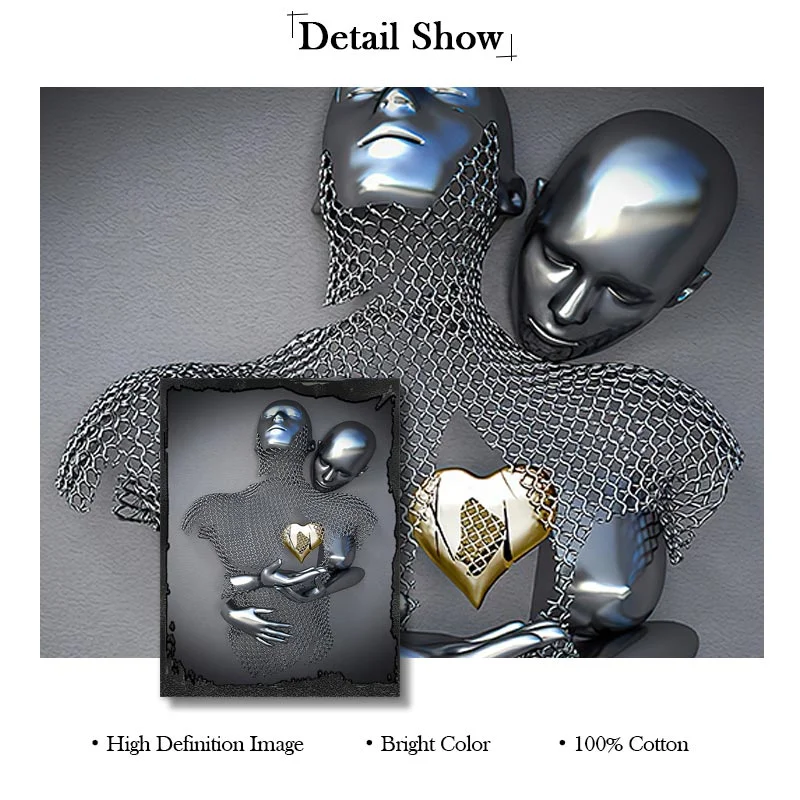 Athvotar Figure Statue Canvas Painting Romantic Abstract Posters Prints Wall Art Pictures Modern Living Room Decorations for Home