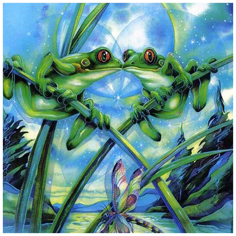 

35*35CM - Round Drill Diamond Painting - Frog, 501 Original
