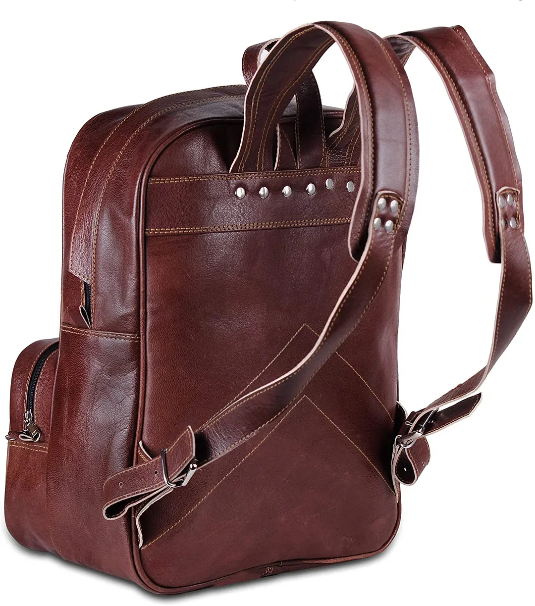 Handmade World Vintage Laptop Leather Backpack Lightweight School College Bag Rucksack Fits 15-inch Notebook Computer