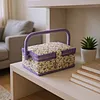 Wooden Sewing Kit Storage Box with Handle Sewing Kit Carrying Organizer with Removable Tray Large Capacity for Sew Mending Beginner Professional Gift