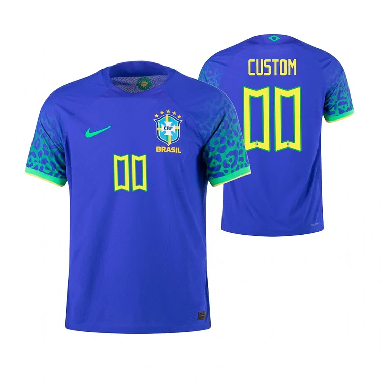 Brazil Away Shirt Kids & Junior Minikit World Cup 2022 ( Printing Your Name )