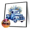 Diamond Painting -DIY Round Dril Blue Flower Truck(40x40cm)