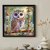 Blumen-Eule, speziell geformte 5D-DIY-Teilbohrer-Diamant-Kunstset f&uuml;r Erwachsene, Anf&auml;nger, Wohnaccessoire, Diamanten, Gem&auml;lde, Edelsteinkunst, 30x30c