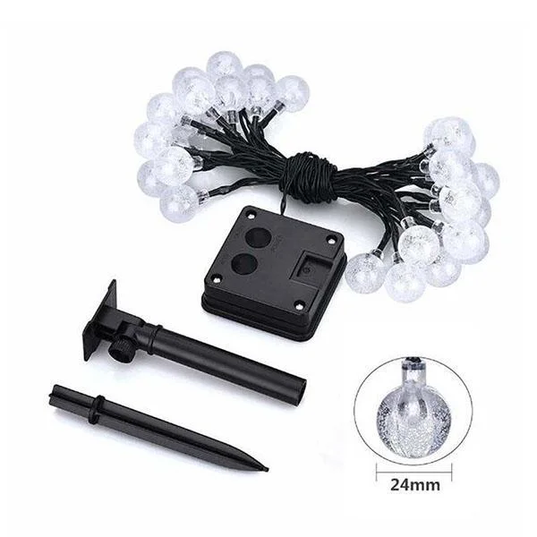30 LED Solar Bubble Beads Patio String Lights