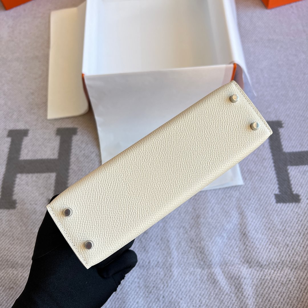 Mini Kelly II Epsom 10 Craie PHW