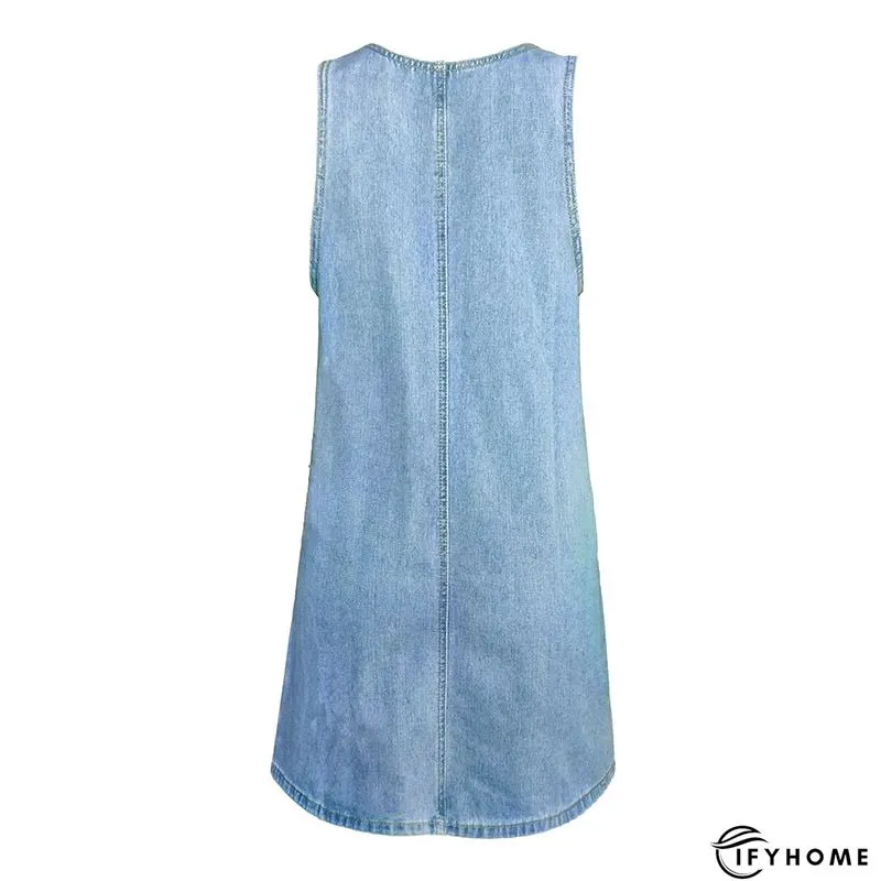 Casual Dress Shift Denim Shirt Mini Basic Modern Outdoor Daily Vacation Split neck button | IFYHOME