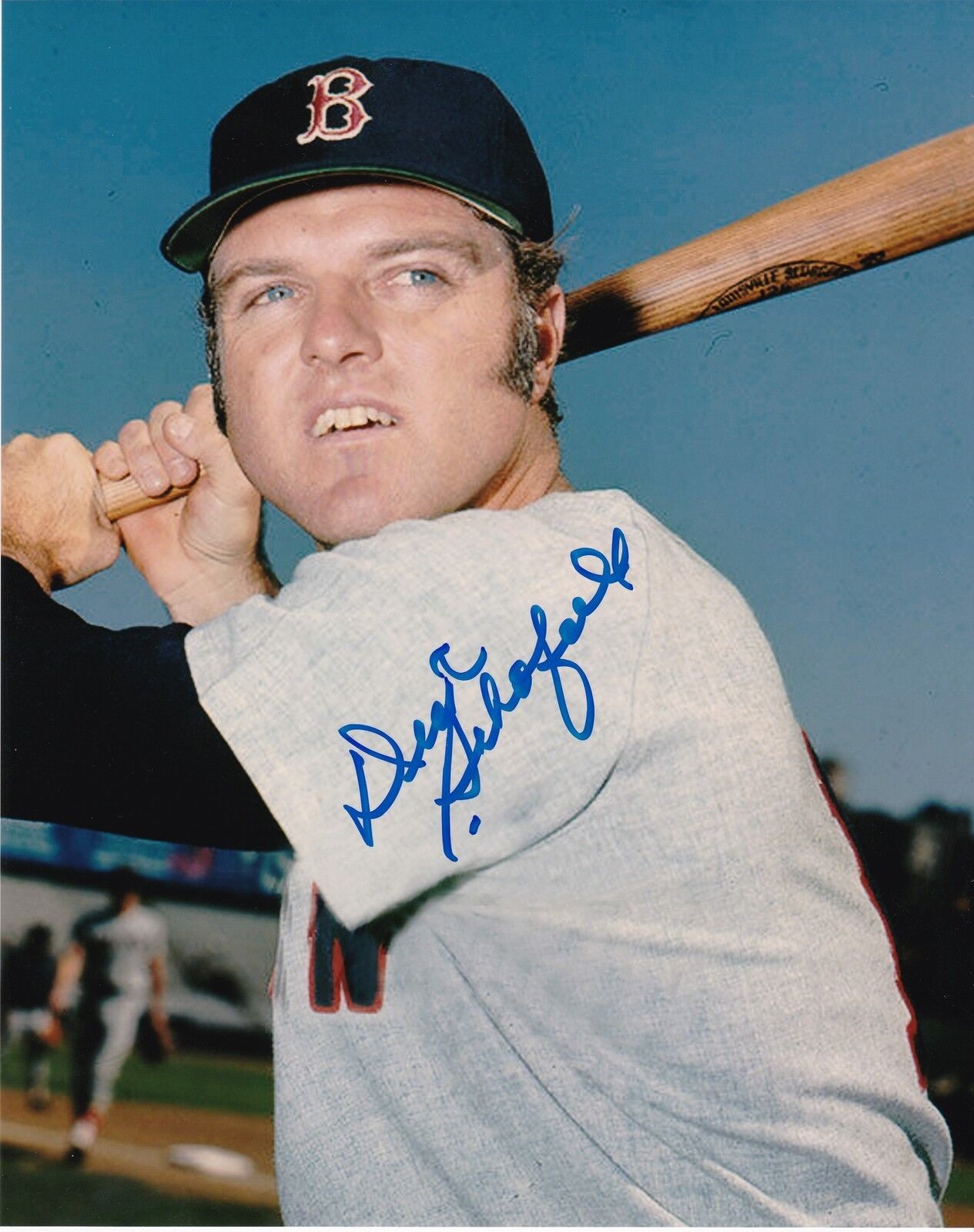 DICK SCHOFIELD BOSTON RED SOX ACTION SIGNED 8x10