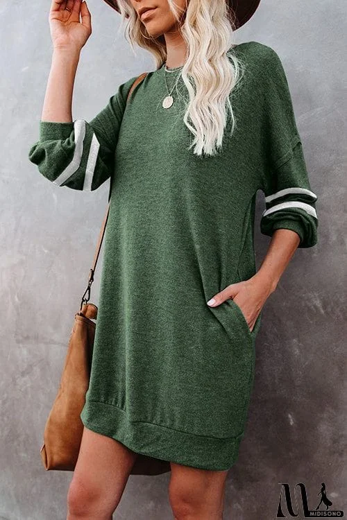 MidiSono - Stripe Comfy Casual Mini Shift Dress