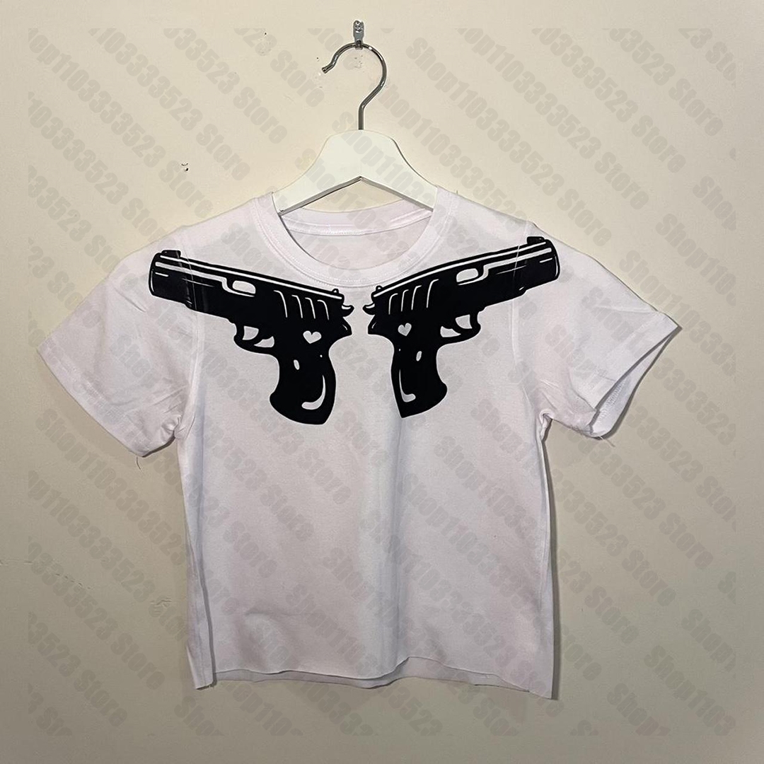 90s Vintage Gothic Baby Tee Streetwear Women  Punk Grunge T-shirts Y2k Style Aesthetic Cute Emo Girls Slim Crop Tops 2000s