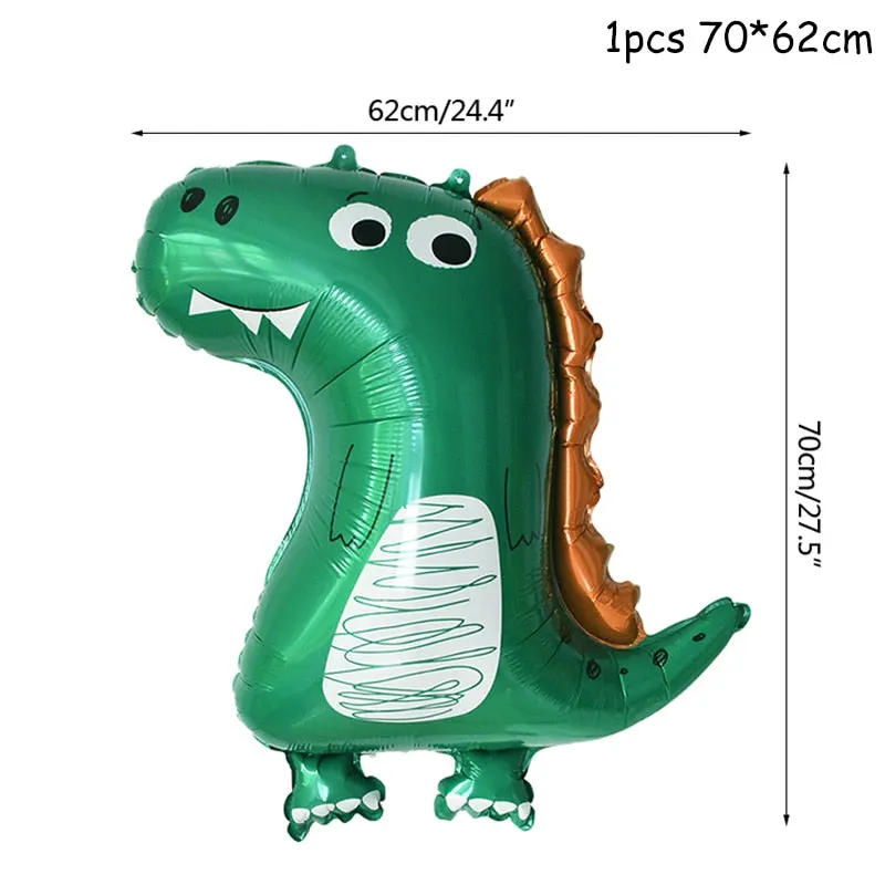 Dinosaur Party Balloon Dinosaur Birthday Party Foil Number Balloons Kids Wild Animal Jungle Birthday Party Decorations Globos