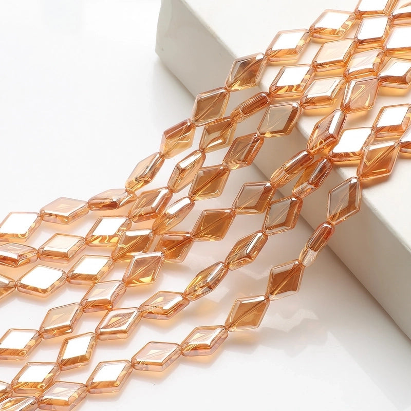 20 PCS/Package 11 * 15mm Glass Rhombus Beads