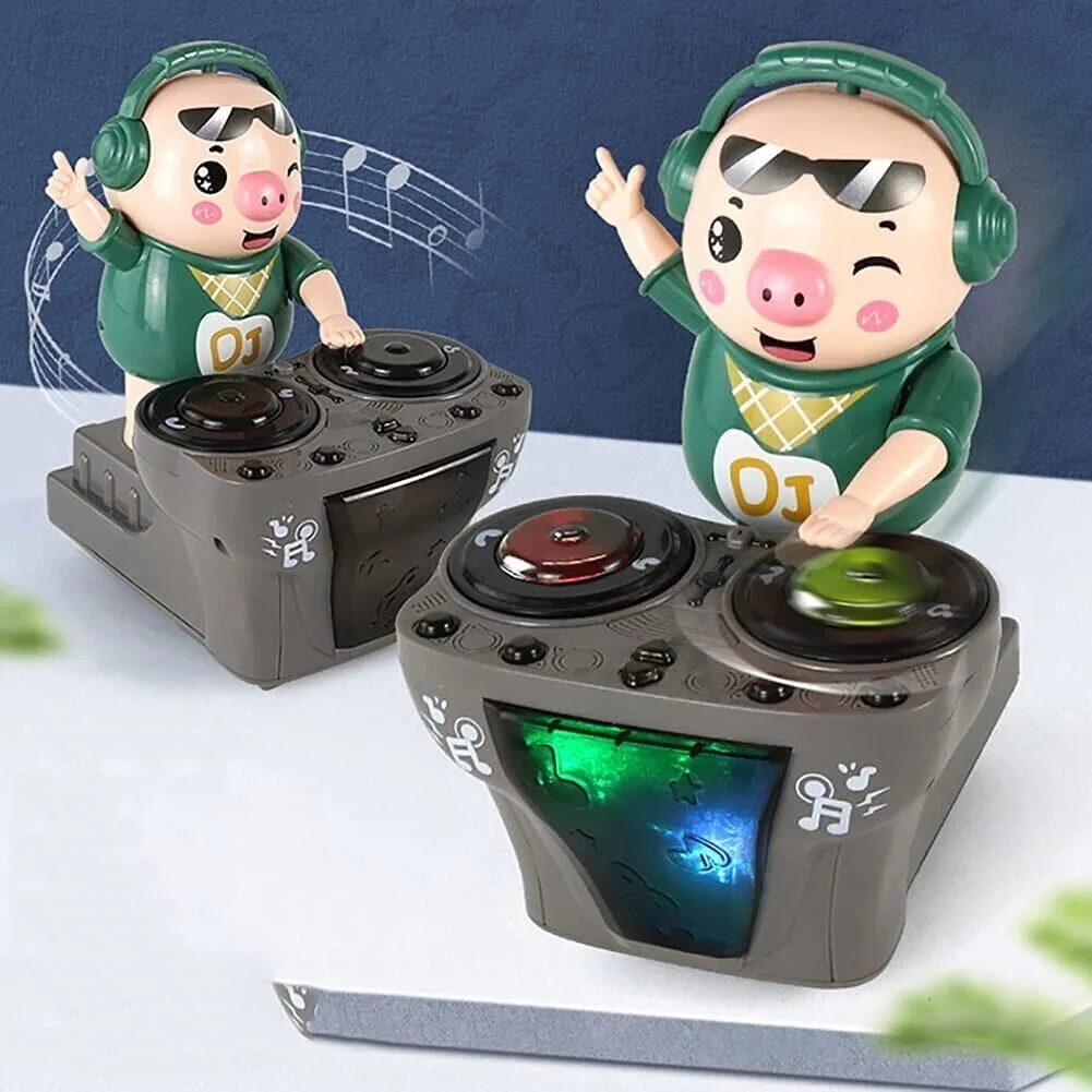 DJ Rock Walking Light Musical Pig