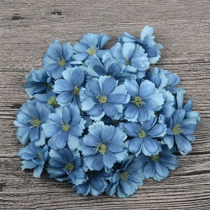 10/100pcs Mini Artificial  Silk Daisy Flower Heads For Wedding Home Decoration Handwork DIY Garland Accessories Fake Flower