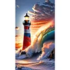 (US Local)2Pack Lighthouse 5D DIY Full Round Drill Big Size Diamond Painting Kit Home Decoration 40x70cm