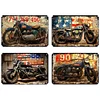 [US Local Warehouse]4PCS Motorcycle - Vintage Metal Signs Set - 30*40cm