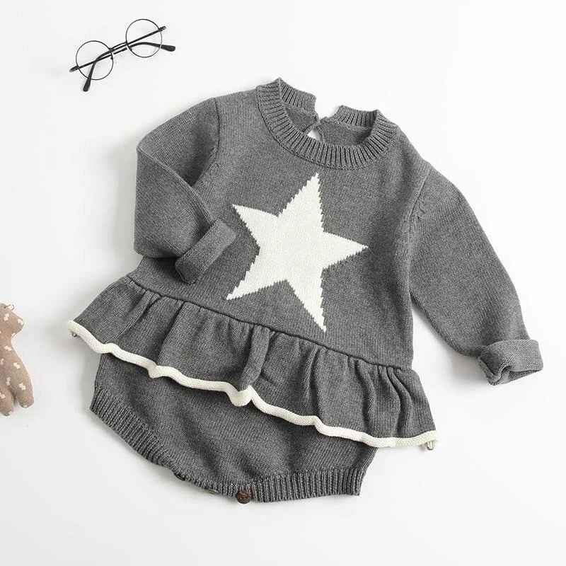 Newborn Baby Girls Boys Knitted Romper Baby Clothes Cotton Pompom Woolen Baby Rompers Ruffle Infant Baby Boys Jumpsuit Overalls