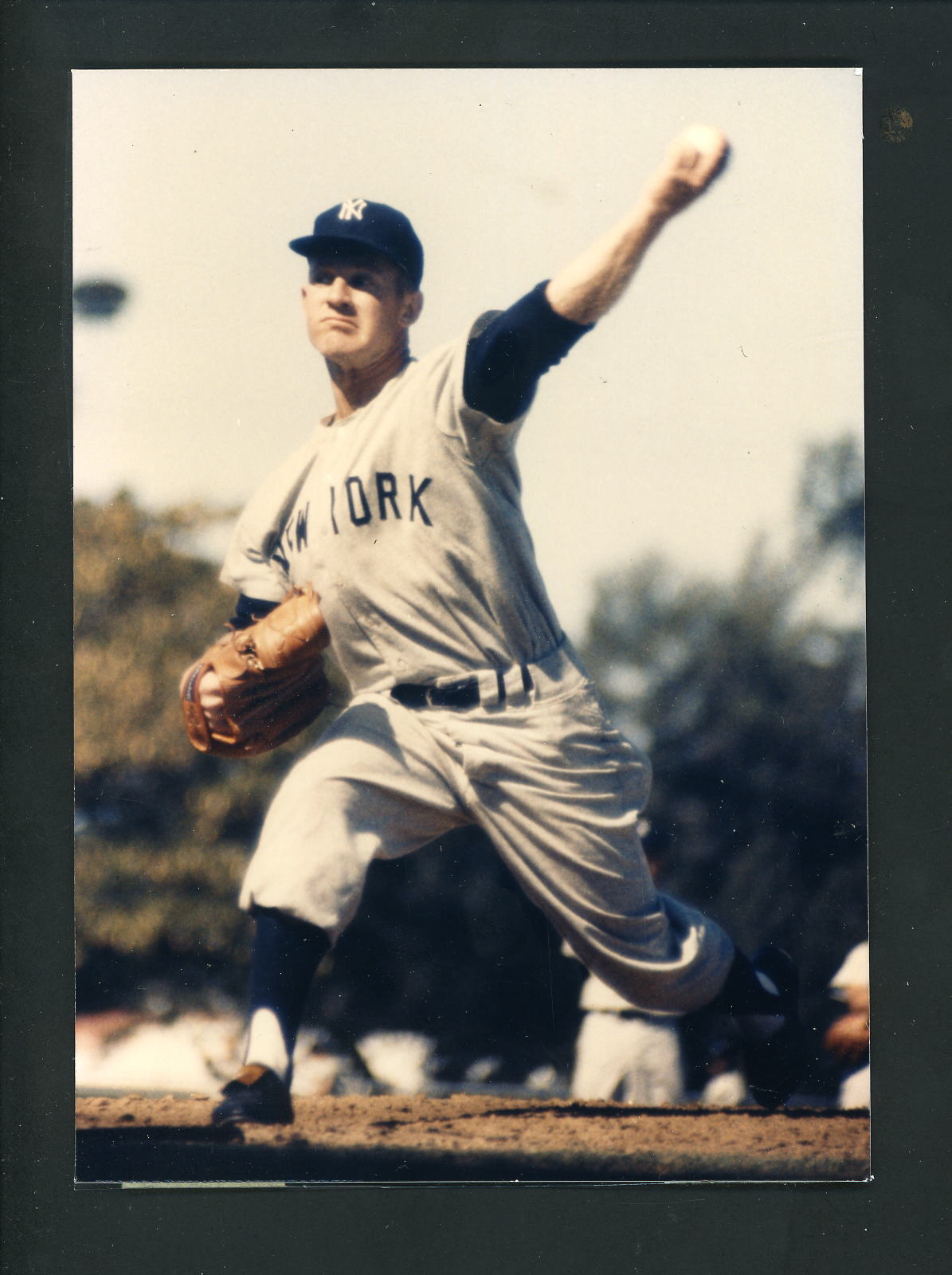 Whitey Ford Press Original COLOR Photo Poster painting 5 x 7 New York Yankees