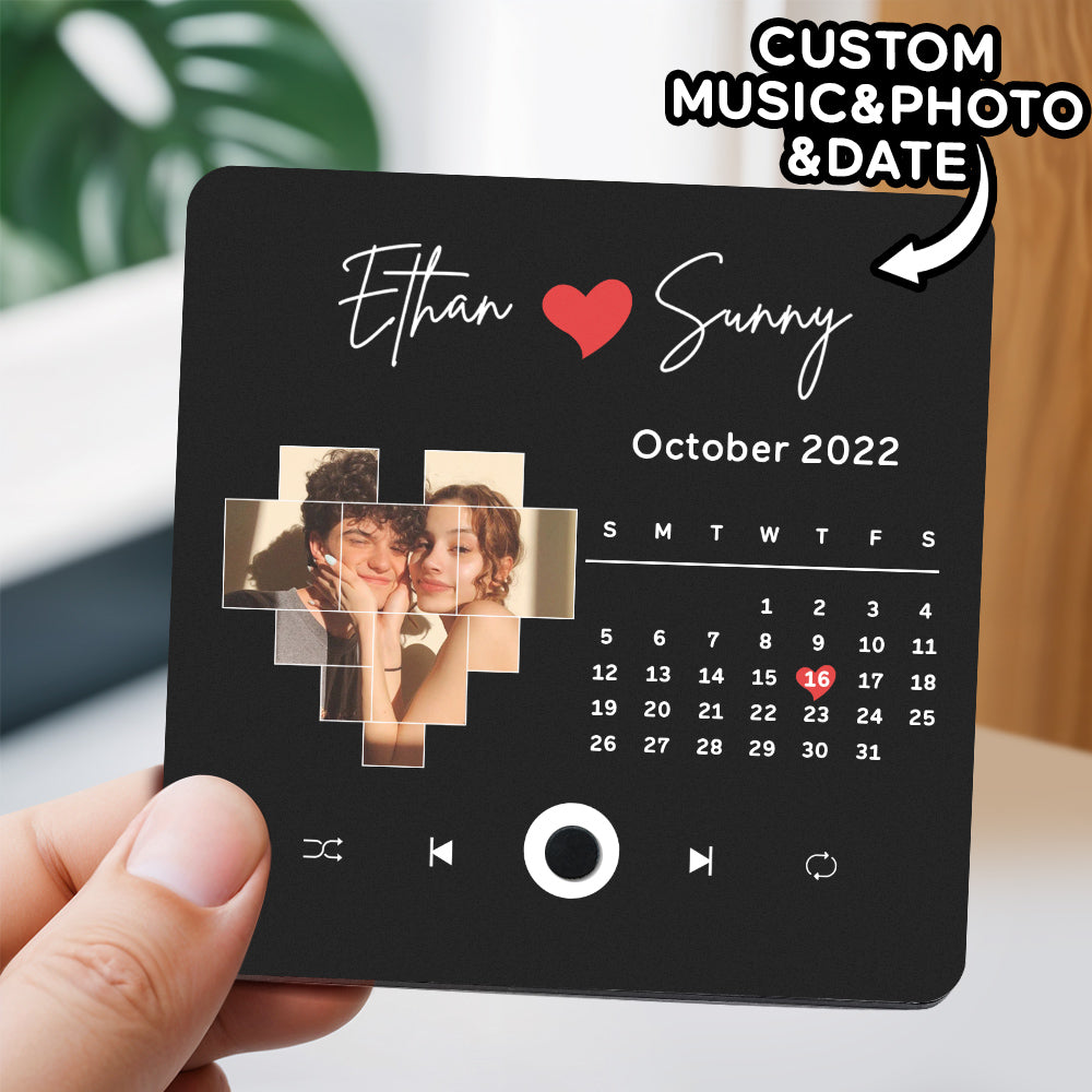 Loveyoufancy DIY Customized Printed Music Fridge Sticker Calendar Photo Gifts Music Wall Photo Sticker Music Movement That Can Be Played Without Cell Phone