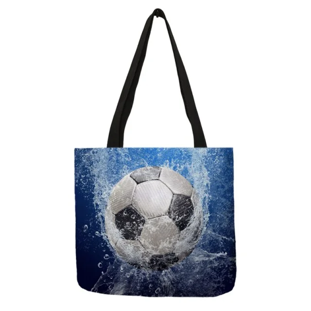 Linen Eco-friendly Tote Bag -  Football Soccer