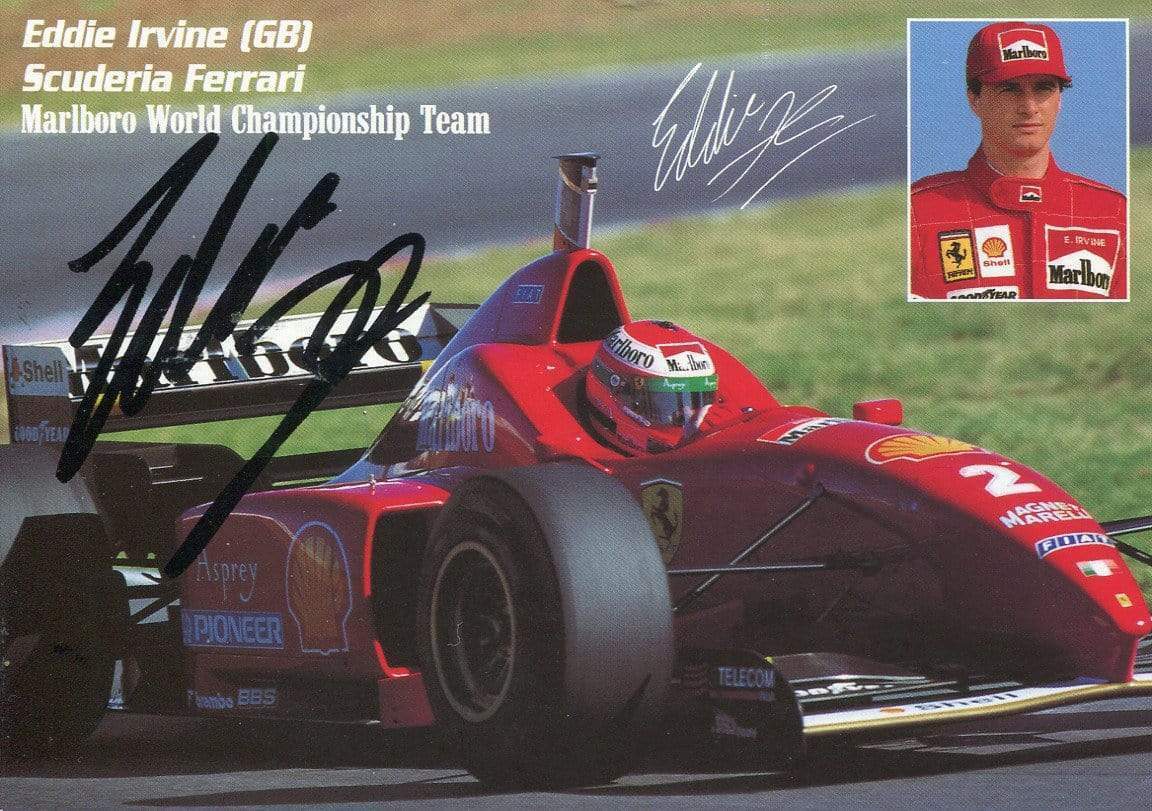 FORMULA ONE Eddie Irvine FERRARI autograph, signed Photo Poster painting