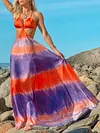 Gradient Tie Dye Condole Belt Maxi Dress