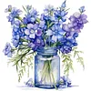 Blue Larkspur Full Stamped Cross Stitch 18CT 2-Strand 25x25cm