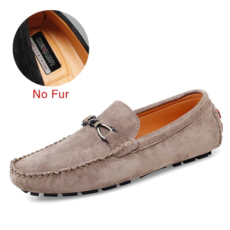 DEKABR Men Casual Shoes Fashion Male Shoes Cow Suede Leather Men Loafers leisure Moccasins Slip On Men's Driving Shoes Size 47