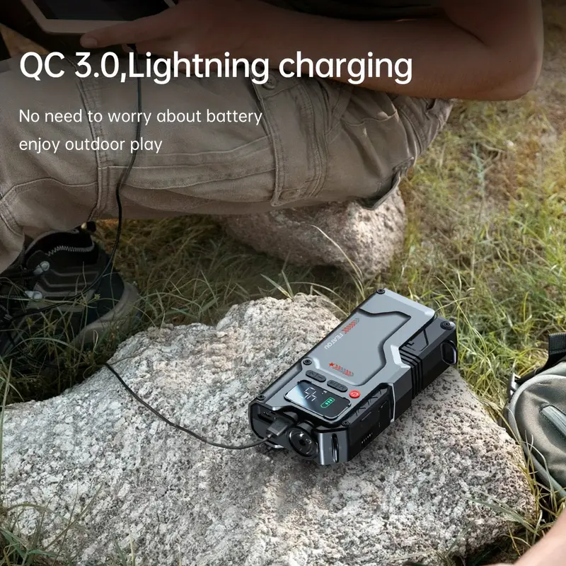jump starter with air compressor 5 in 1 function jump box 2500a 150psi pack with digital tire inflator car battery charger portable for 8 5l gas or 7 0l details 5