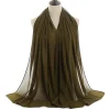 Plain Color Soft Chiffon Long Gauze Shawl Women Hijab