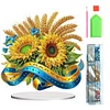 (US Local)Flower Double Sided Effect Table Top Diamond Painting Desktop Ornaments Kit (Sunflower B)
