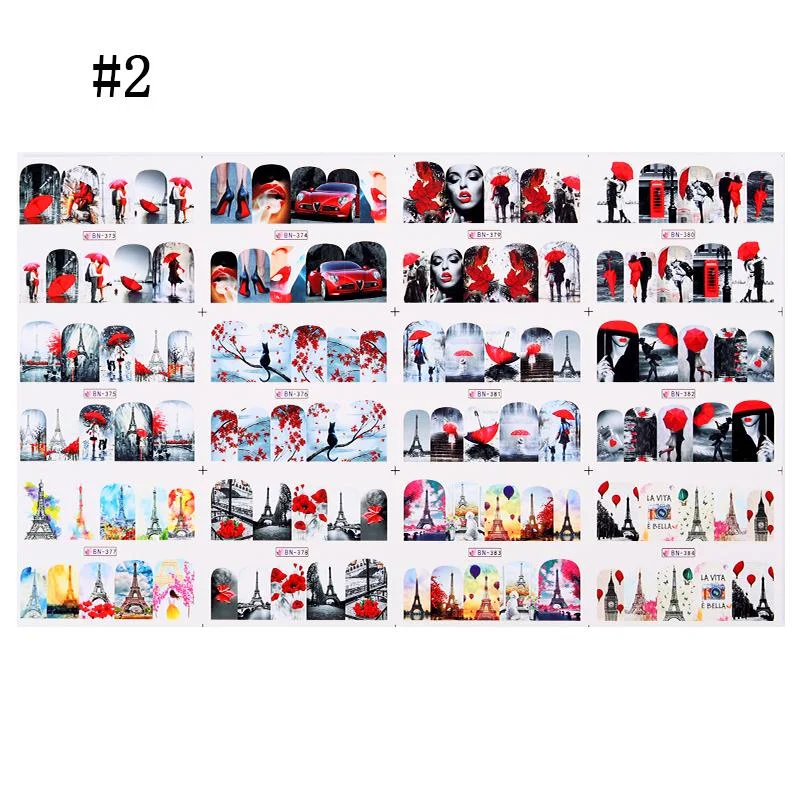 12Pcs Summer Fruit Water Decals Fruit/Kiwi/Banana/Lemon/ Strawberry Designs DIY Nail Stickers Wraps Slider Decoration