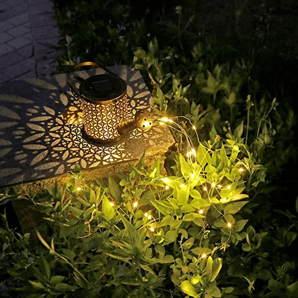 Solar Powered Garden Shower Light, Watering Can Lights
