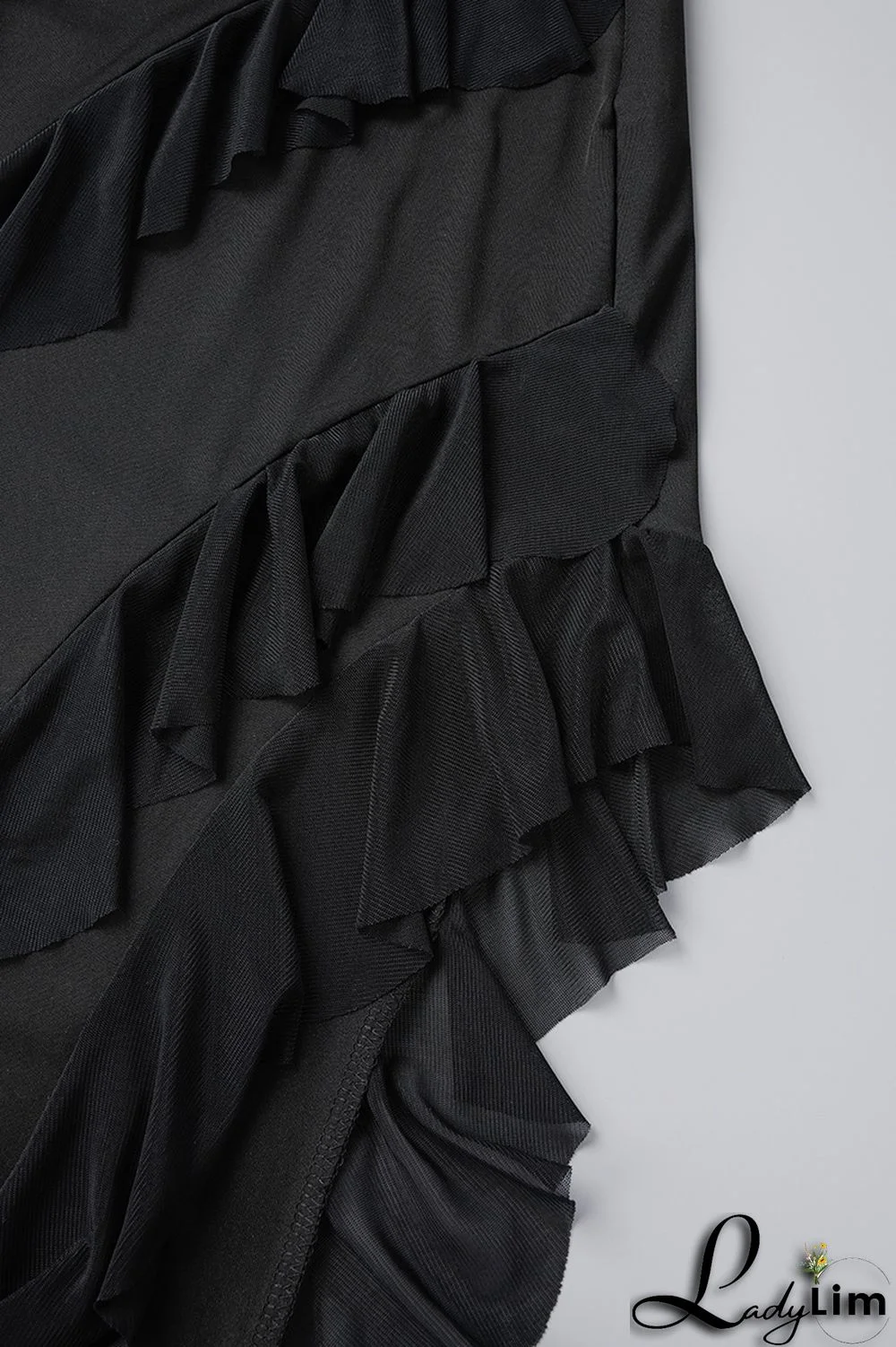 Pink Sexy Solid Patchwork Flounce Slit Asymmetrical Strapless Long Dress Dresses