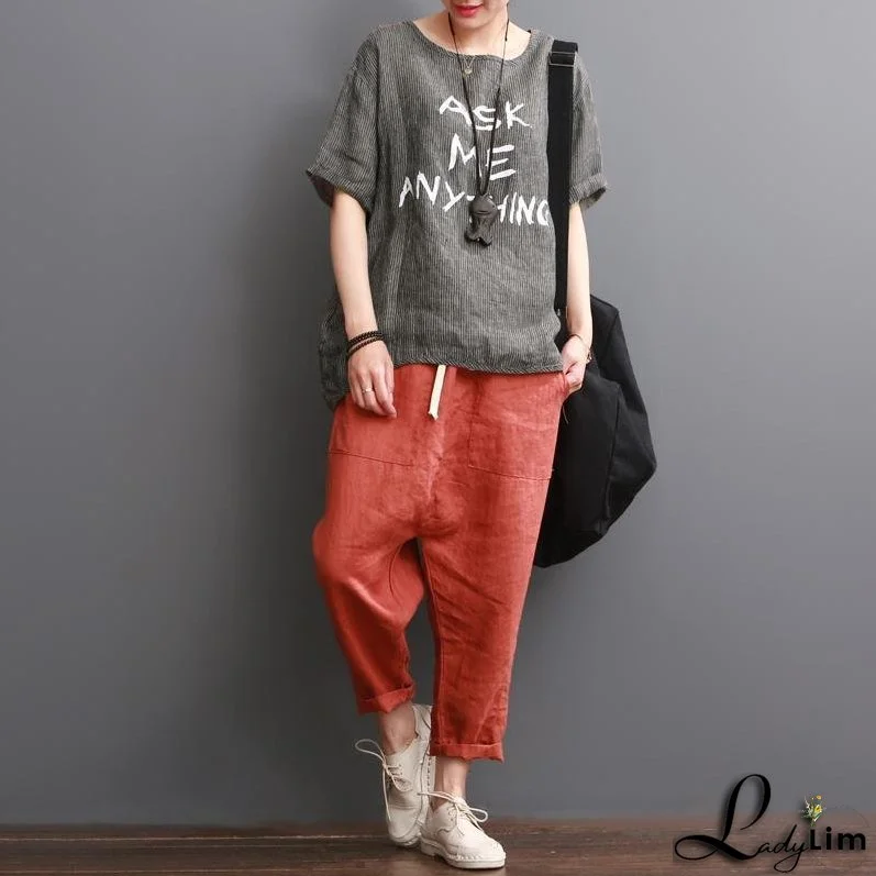 gray women cotton blouse t shirt plus size top ask me anything