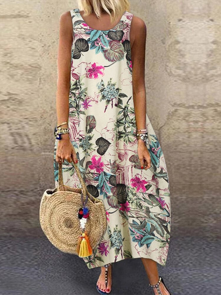 Casual Sleeveless Vintage Sundress