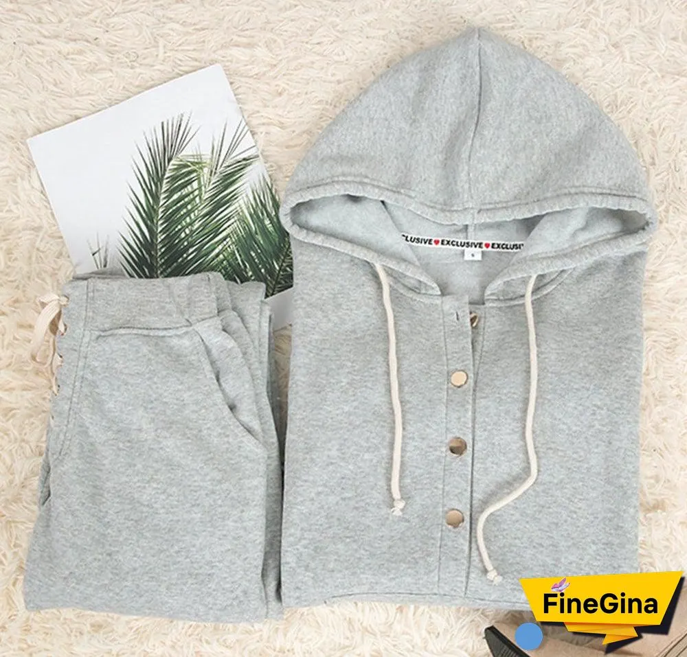 Key to Our Heart Grey Hoodie and Jogger Set