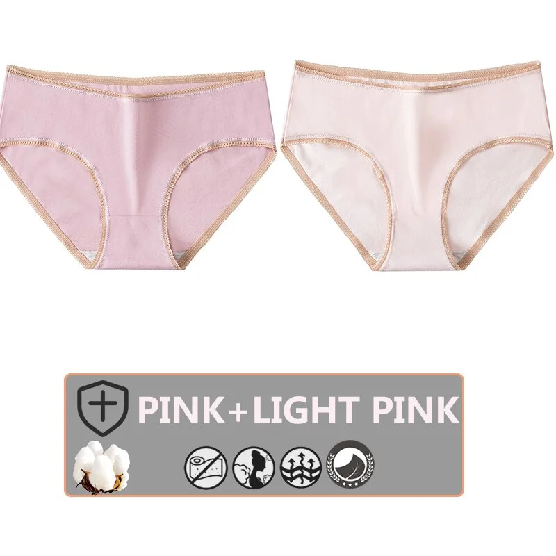 FINETOO 2PCS/Set Cotton Panties Women Sexy Underwear For Girl Lingerie Lady Cute 8 Solid Candy Colors Pantys Woman Female Briefs