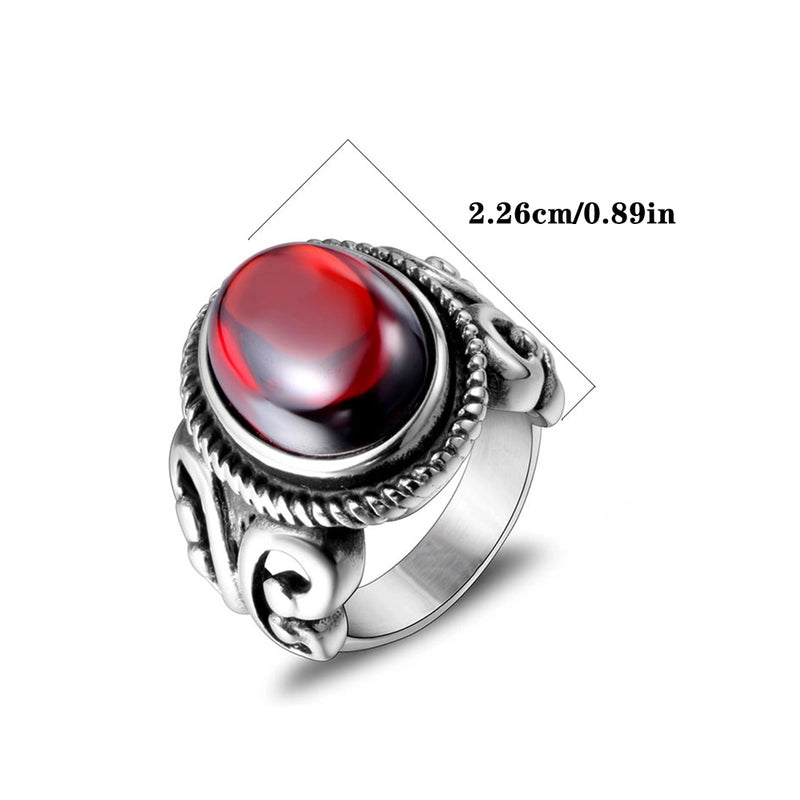 Retro Classic Style Color Block 304 Stainless Steel Polishing Artificial Gemstones Zircon Men’s Rings